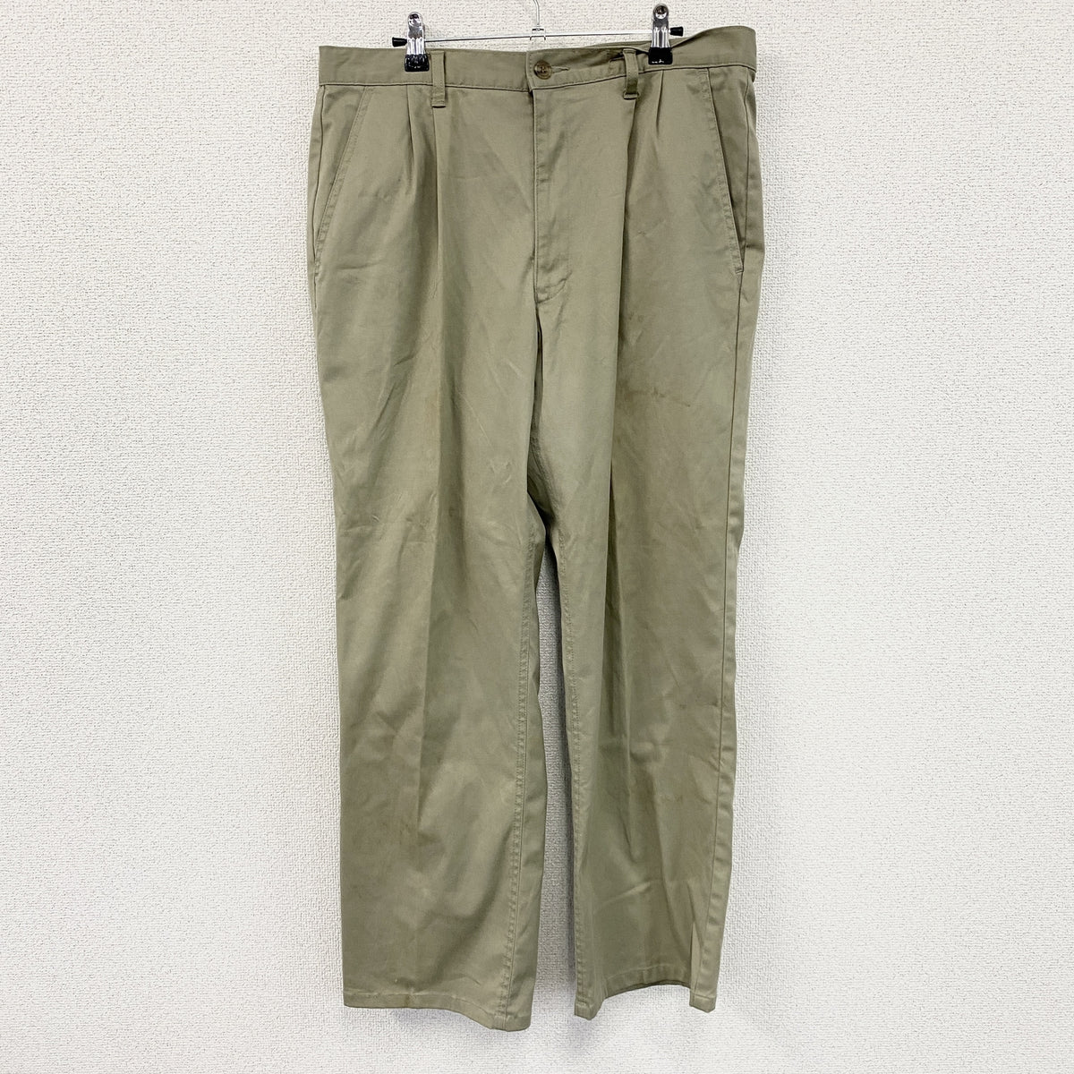 mont-bell　モンベル　ツータックチノパンツ　ジップフライ　ベージュ　88サイズ　古着