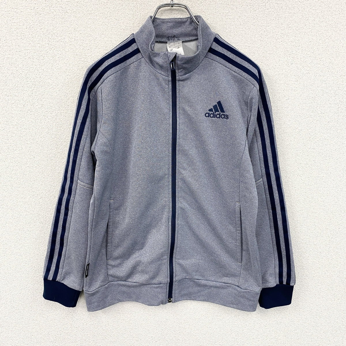 adidas　アディダス　トラックジャケット/ジャージ　紺　ネイビー　160サイズ　古着