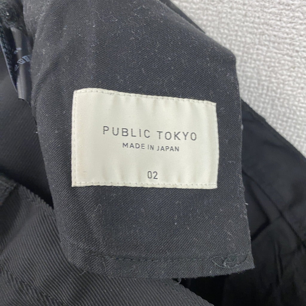 PUBLIC TOKYO　スラックスパンツ　ジップフライ　黒　ブラック　2サイズ　古着