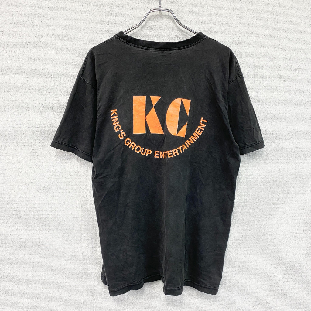 KING'S CORNER　半袖プリントTシャツ　黒　ブラック　XLサイズ　古着