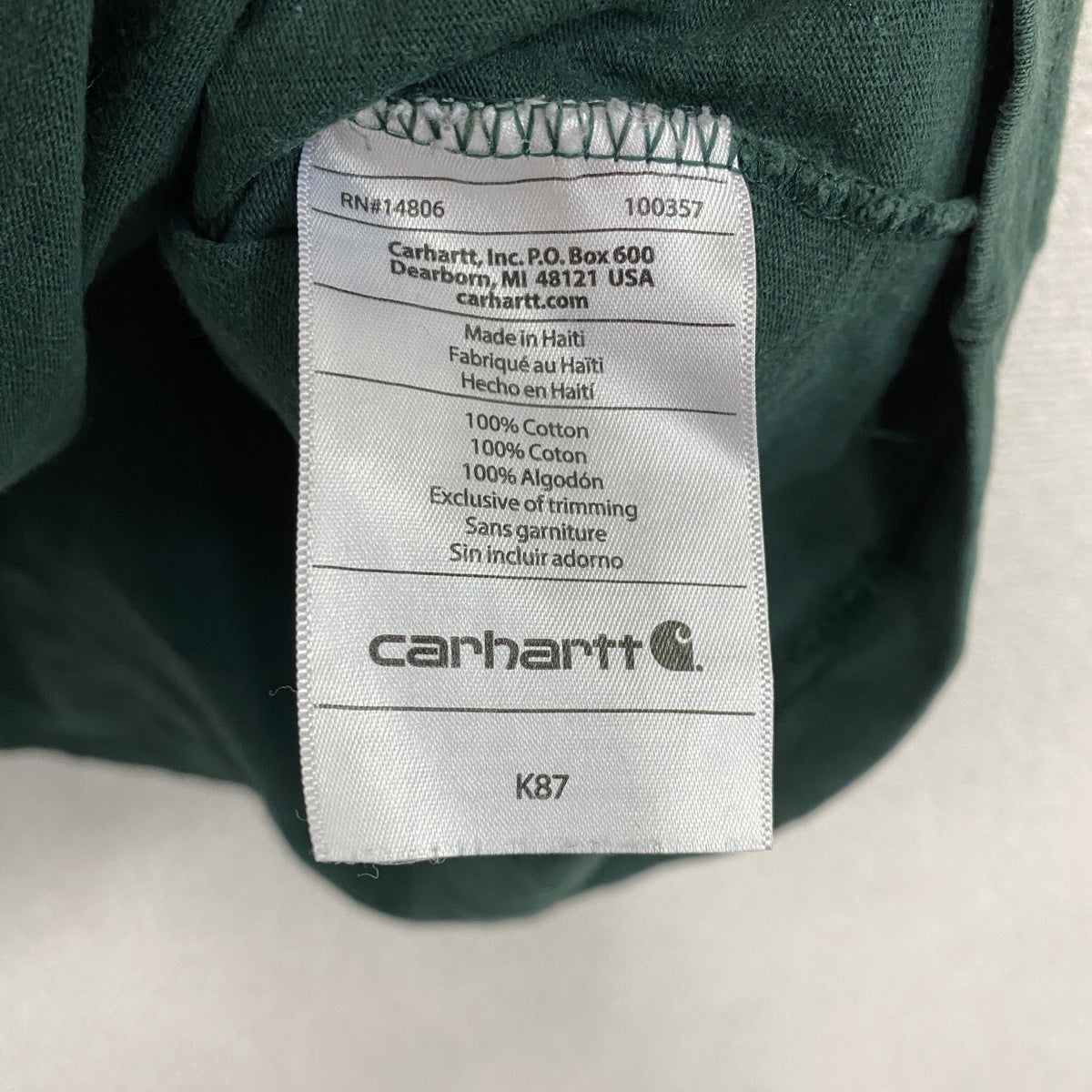 Carhartt　カーハート　半袖Tシャツ　緑　グリーン　Lサイズ　古着