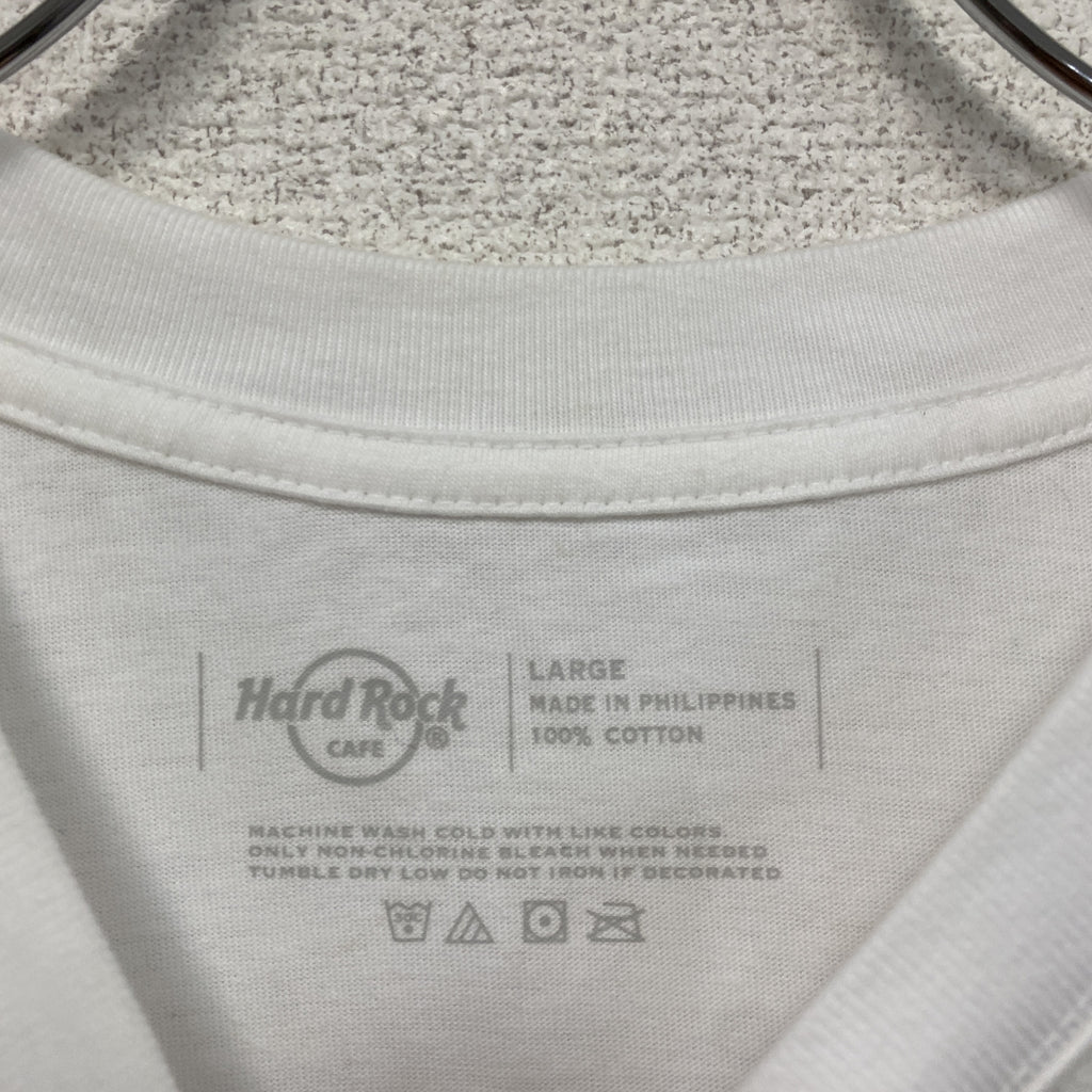 Hard Rock　ハードロック　半袖プリントTシャツ　白　ホワイト　Lサイズ　古着