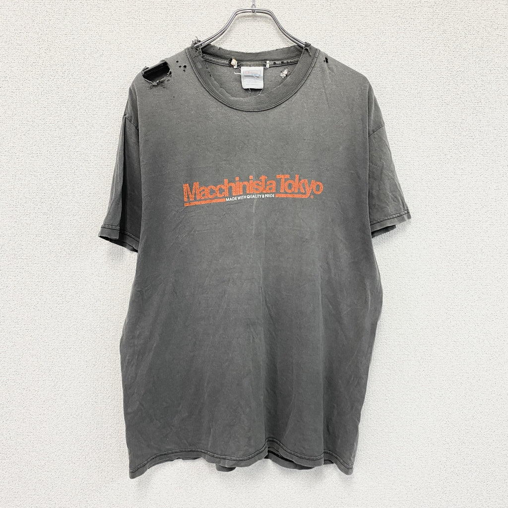 Hanes　ヘインズ　半袖プリントTシャツ　グレー　Lサイズ　古着