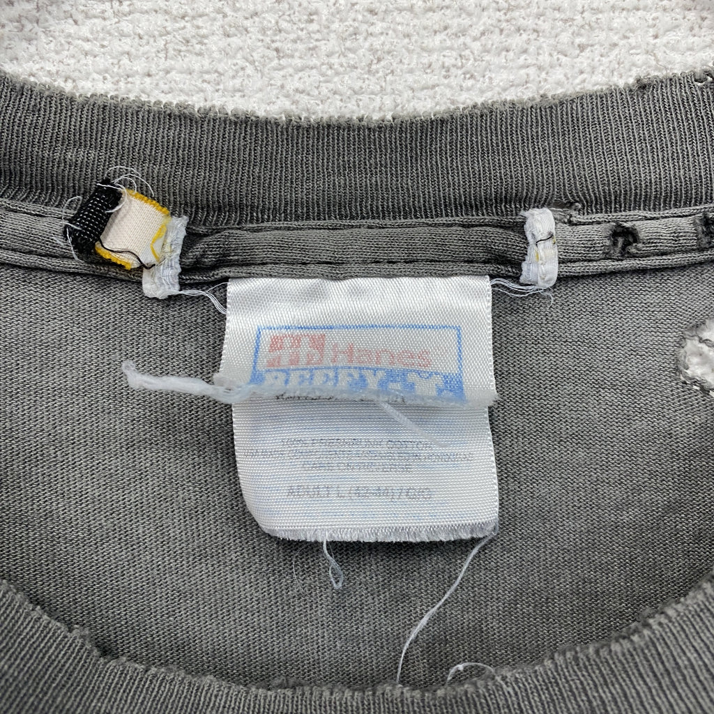 Hanes　ヘインズ　半袖プリントTシャツ　グレー　Lサイズ　古着