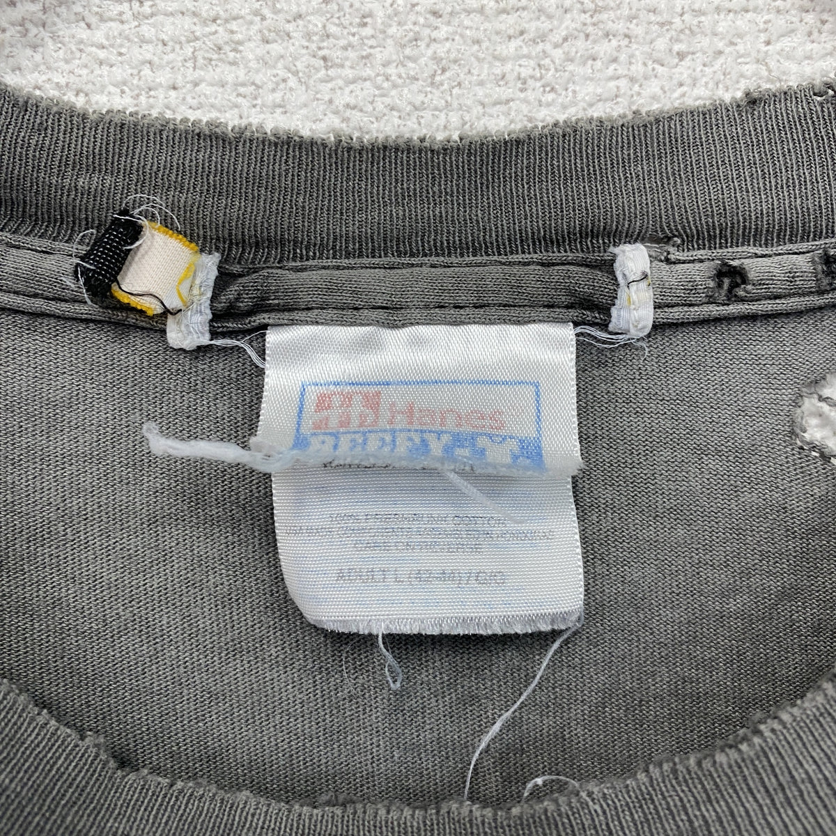 Hanes　ヘインズ　半袖プリントTシャツ　グレー　Lサイズ　古着