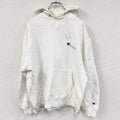 Champion　チャンピオン　スウェットパーカー/フーディー　刺繍ロゴ　白　ホワイト　Lサイズ　古着