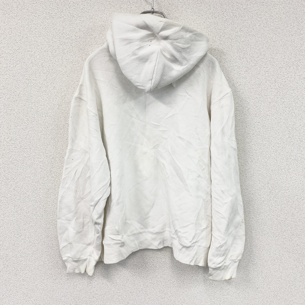 Champion　チャンピオン　スウェットパーカー/フーディー　刺繍ロゴ　白　ホワイト　Lサイズ　古着