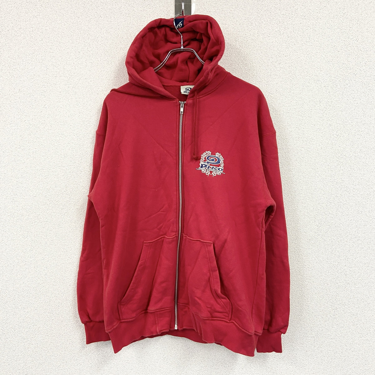 PIKO　ピコ　フルジップスウェットパーカー/フーディー　赤　レッド　Lサイズ　古着