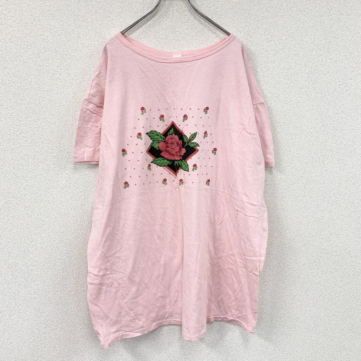 HEARTLAND　ハートランド　半袖プリントTシャツ　シングルステッチ　ヴィンテージ　ピンク　ONEサイズ　古着
