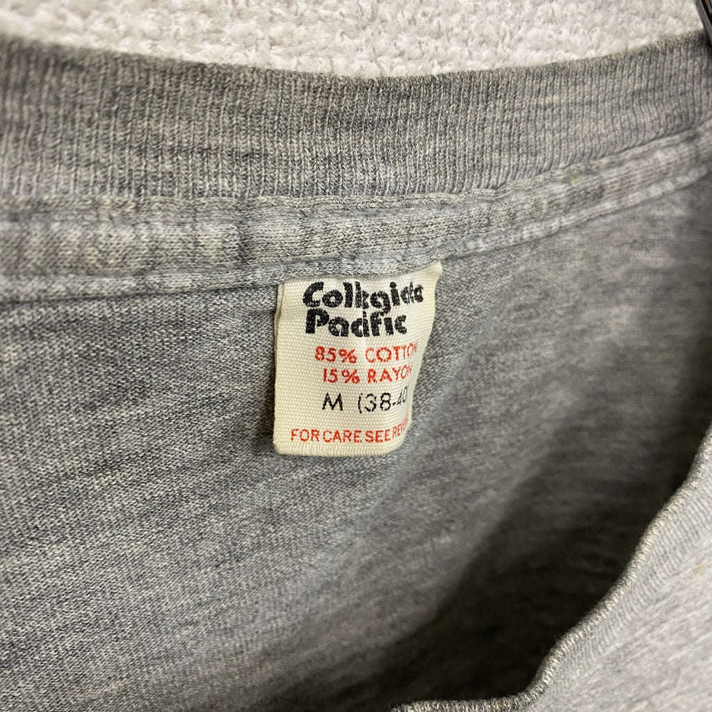 Collegiate Pacific　カレッジエイトパシフィック　半袖プリントTシャツ　シングルステッチ　ヴィンテージ　グレー　Mサイズ　古着