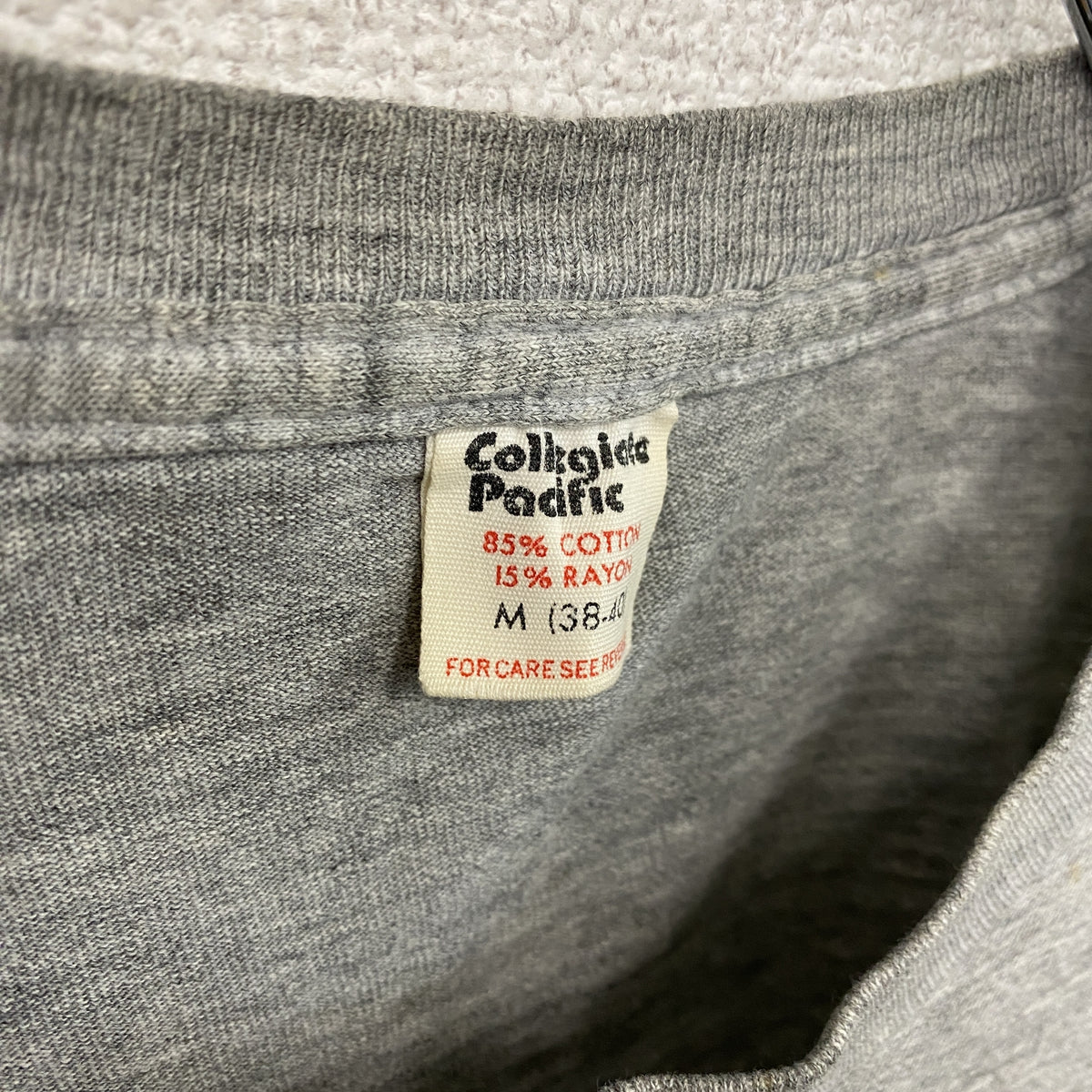 Collegiate Pacific　カレッジエイトパシフィック　半袖プリントTシャツ　シングルステッチ　ヴィンテージ　グレー　Mサイズ　古着