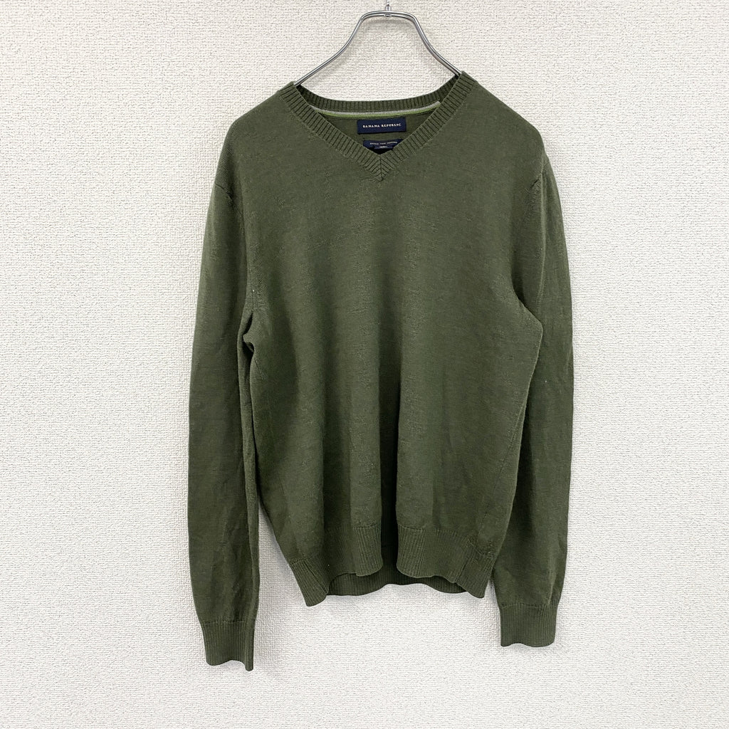 BANANA REPUBLIC　バナナリパブリック　ウールニットセーター　緑　グリーン　Sサイズ　古着