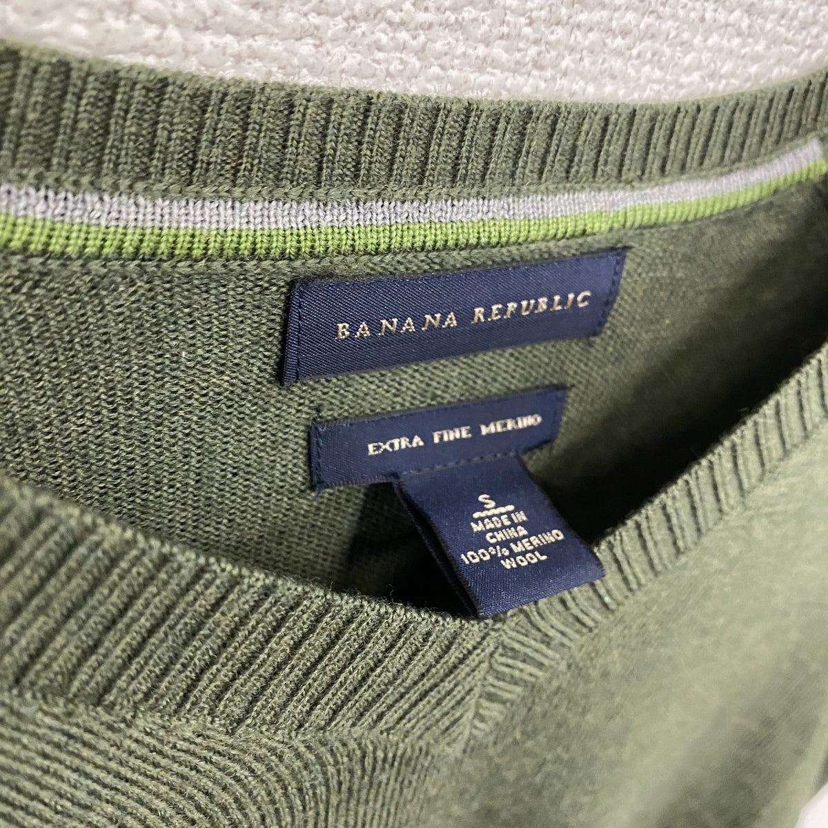 BANANA REPUBLIC　バナナリパブリック　ウールニットセーター　緑　グリーン　Sサイズ　古着