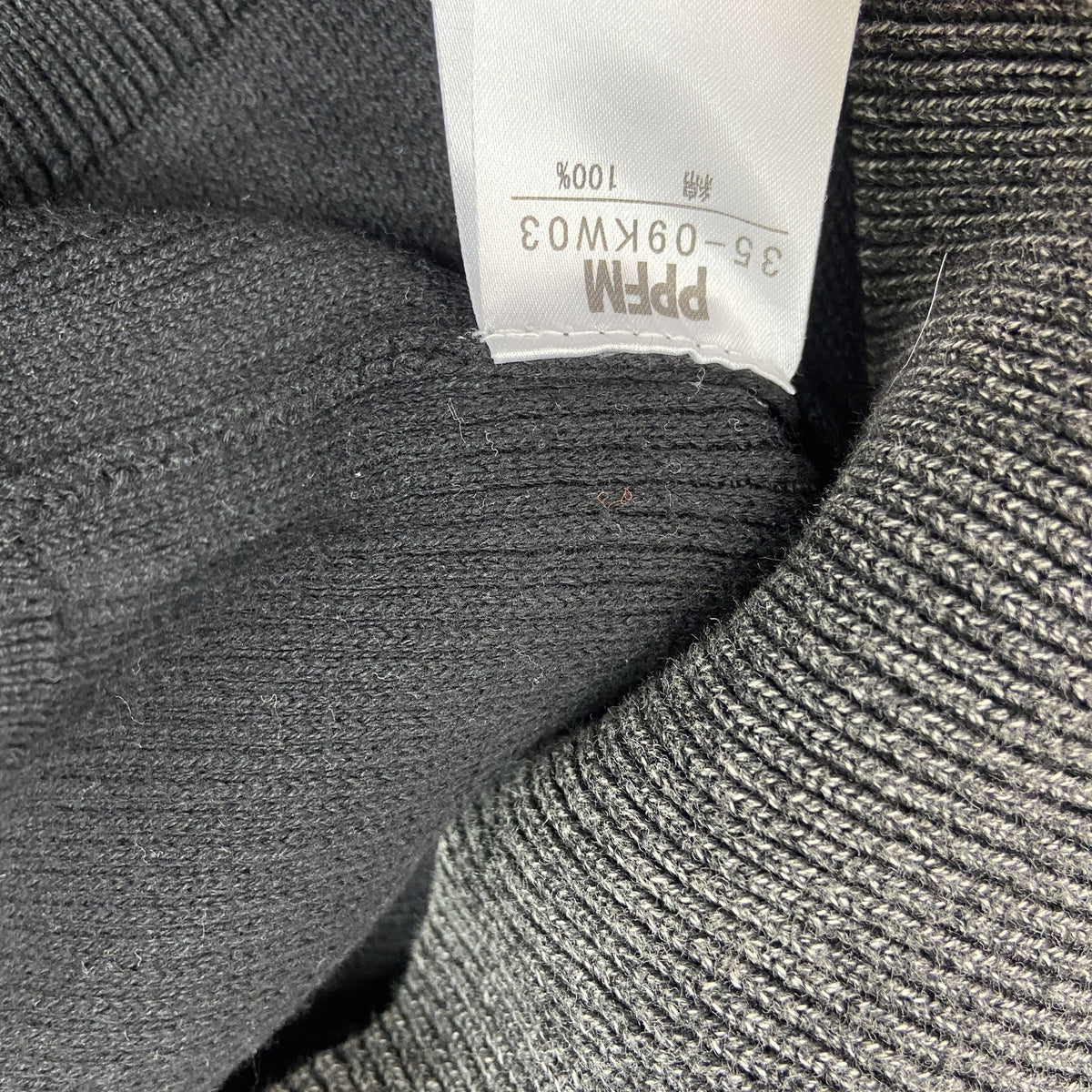 PPFM　ピーピーエフエム　長袖ワッフル生地Tシャツ/ロンT　無地T　ダークグレー　Mサイズ　古着