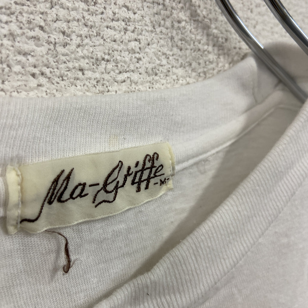 Ma-Gifte　半袖プリントTシャツ　シングルステッチ　ヴィンテージ　白　ホワイト　Mサイズ　古着