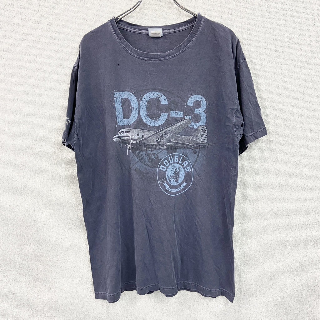 BOEING　半袖プリントTシャツ　黒　ブラック　Lサイズ　古着