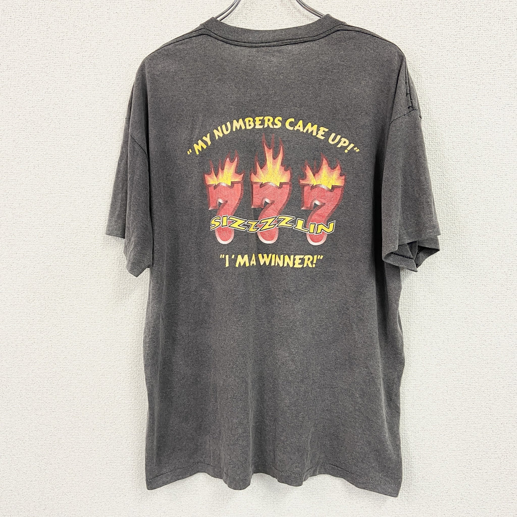 ONEITA　オニータ　半袖プリントTシャツ　シングルステッチ　ヴィンテージ　ダークグレー　XLサイズ　古着