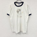 JERZEES　ジャージーズ　半袖リンガープリントTシャツ　リンガーT　両面プリント　白　ホワイト　Lサイズ　古着