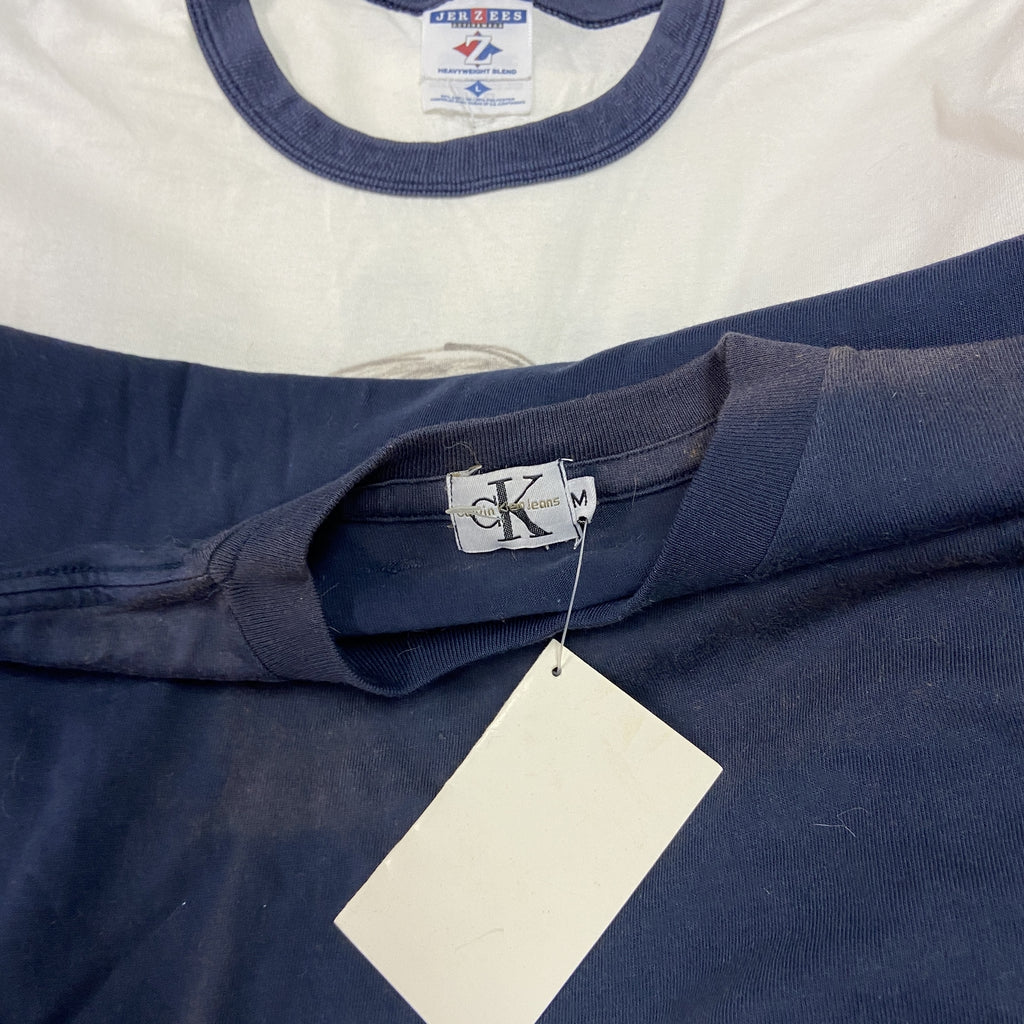 Calvin Klein Jeans　カルバンクラインジーンズ　半袖プリントTシャツ　未使用品　紺　ネイビー　Mサイズ　古着