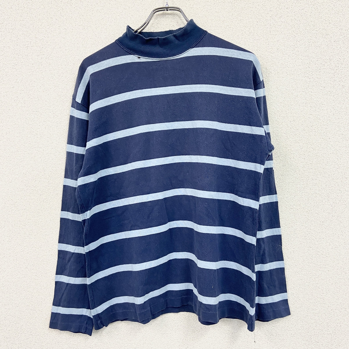 cosby　長袖Tシャツ/ロンT　ハイネック　バイカラー　青　ブルー　紺　ネイビー　古着