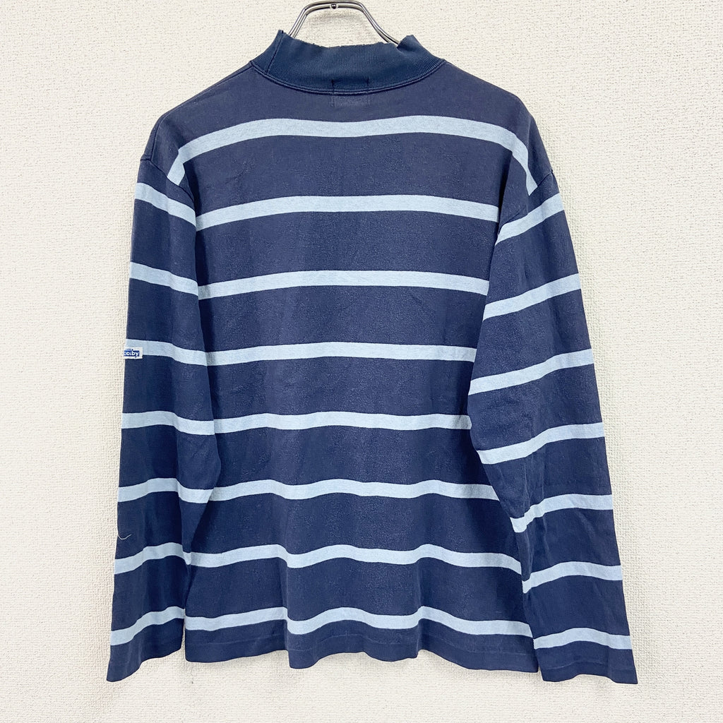 cosby　長袖Tシャツ/ロンT　ハイネック　バイカラー　青　ブルー　紺　ネイビー　古着
