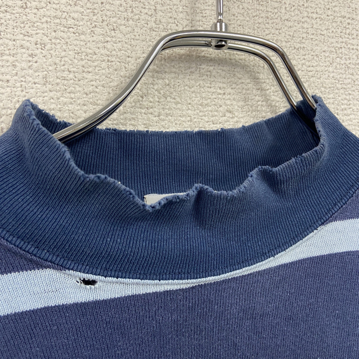 cosby　長袖Tシャツ/ロンT　ハイネック　バイカラー　青　ブルー　紺　ネイビー　古着