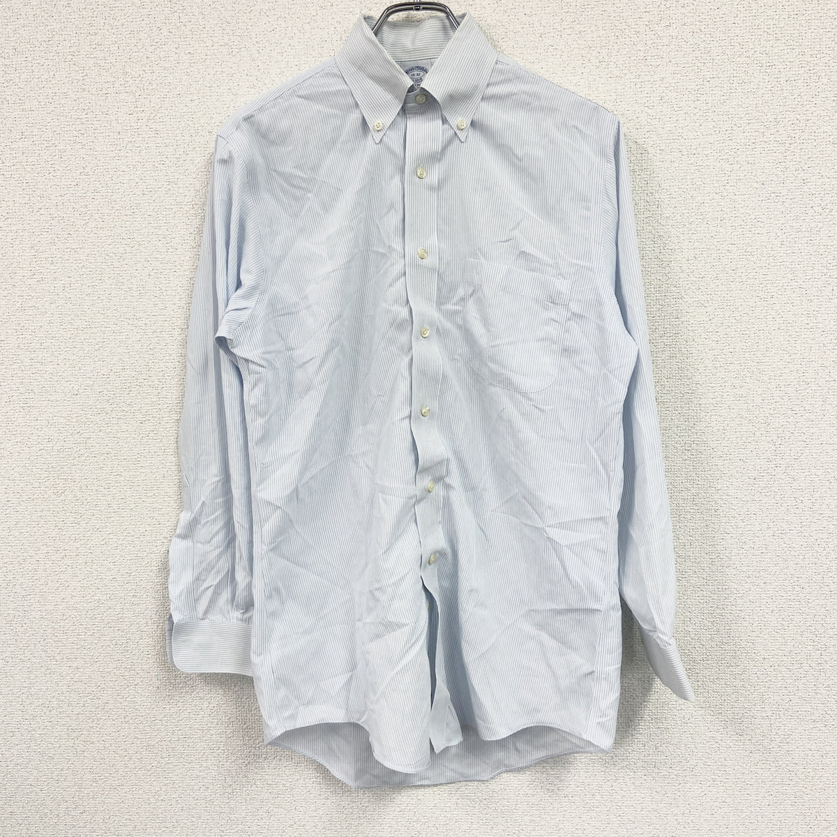 Brooks Brothers　ブルックスブラザーズ　長袖シャツ　ストライプ　青　ライトブルー　15-32サイズ　古着