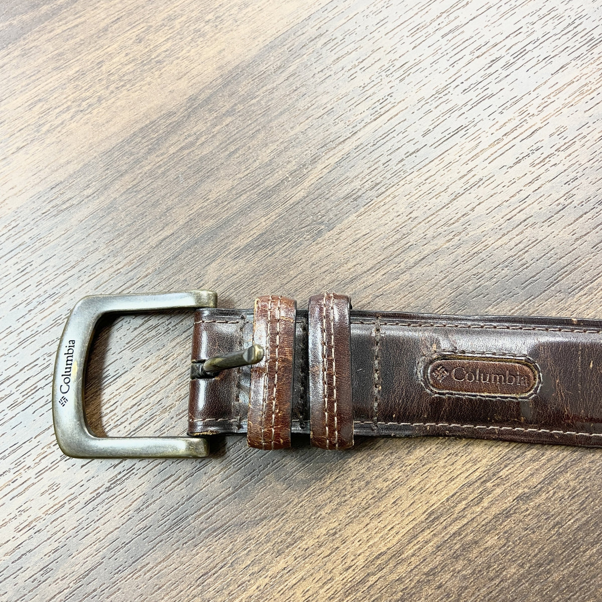 Columbia　コロンビア　レザーベルト　茶色　ブラウン　古着