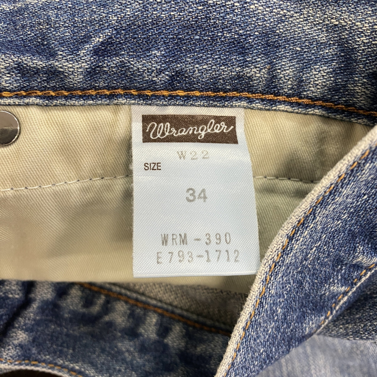 Wrangler　ラングラー　デニムパンツ/ジーンズ　ジップフライ　インディゴ　34サイズ　古着