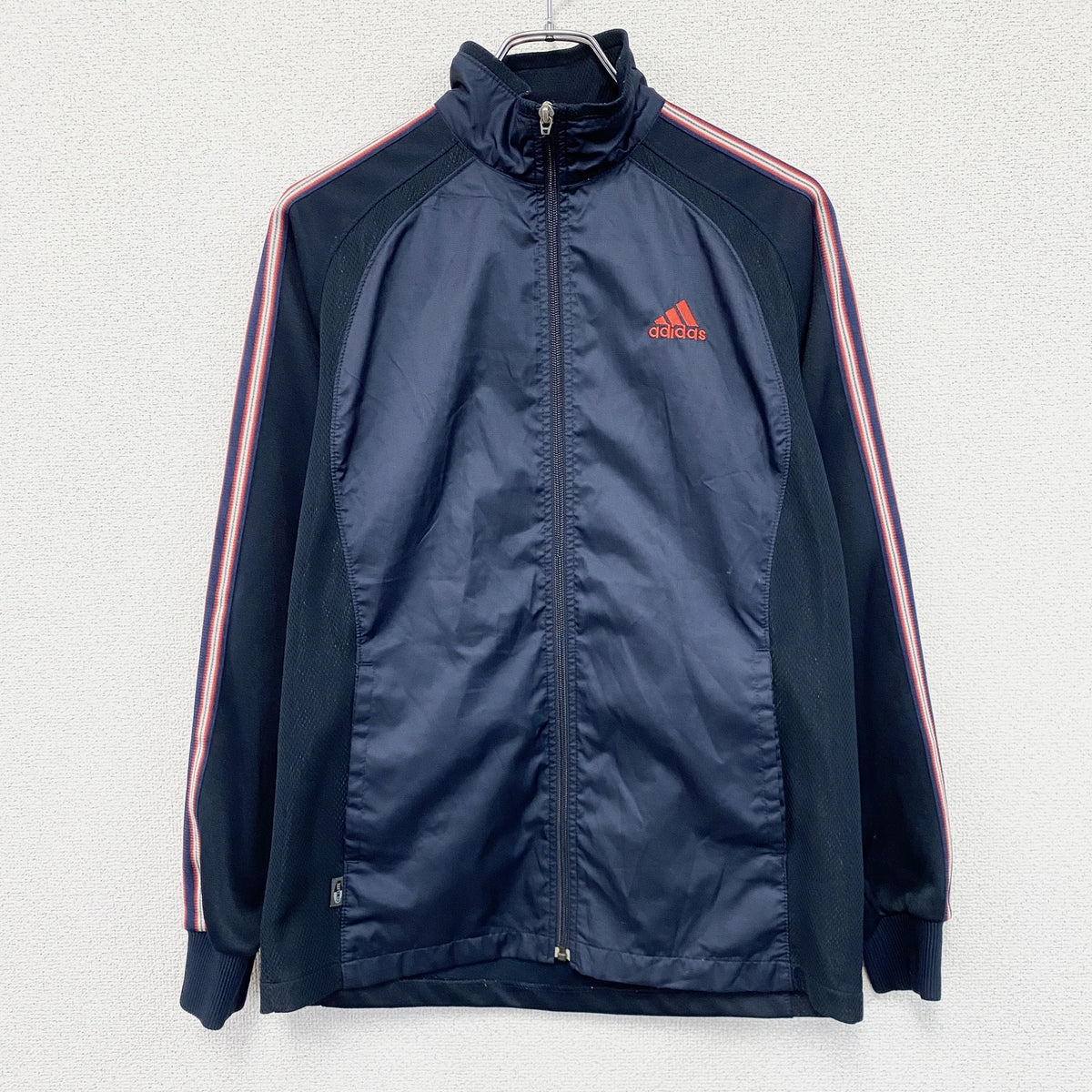 adidas　アディダス　トラックジャケット/ジャージ　紺　ネイビー　Mサイズ　古着