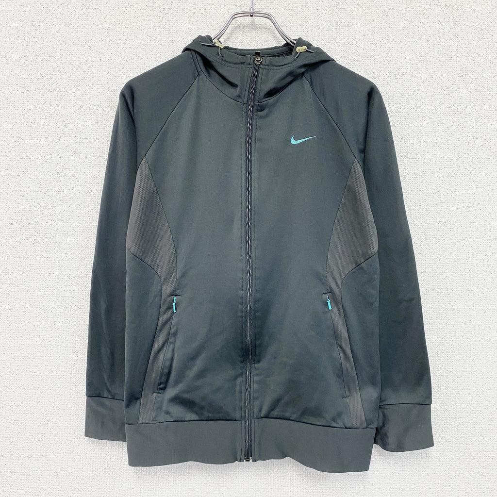 NIKE　ナイキ　DRI-FIT　フルジップパーカー/ジャージ　スウッシュ　グレー　Lサイズ　古着