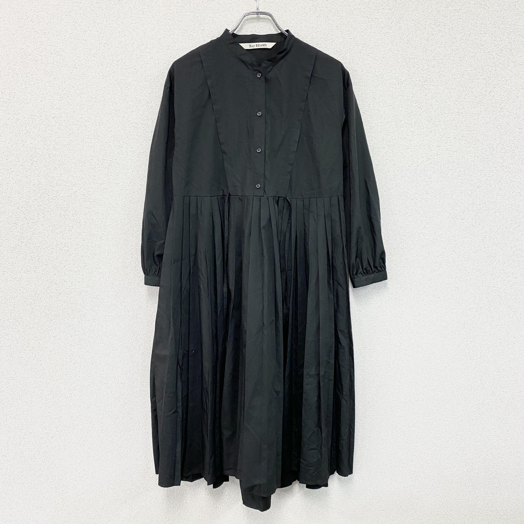 Ray Beams　レイビームス　プリーツキリカエワンピース　黒　ブラック　古着