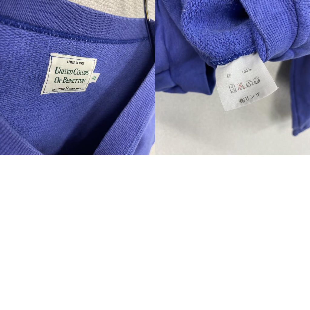 UNITED COLORS OF BENETTON　ユナイテッドカラーズオブベネトン　スウェット/トレーナー　青紫　ブルーパープル　46サイズ　古着