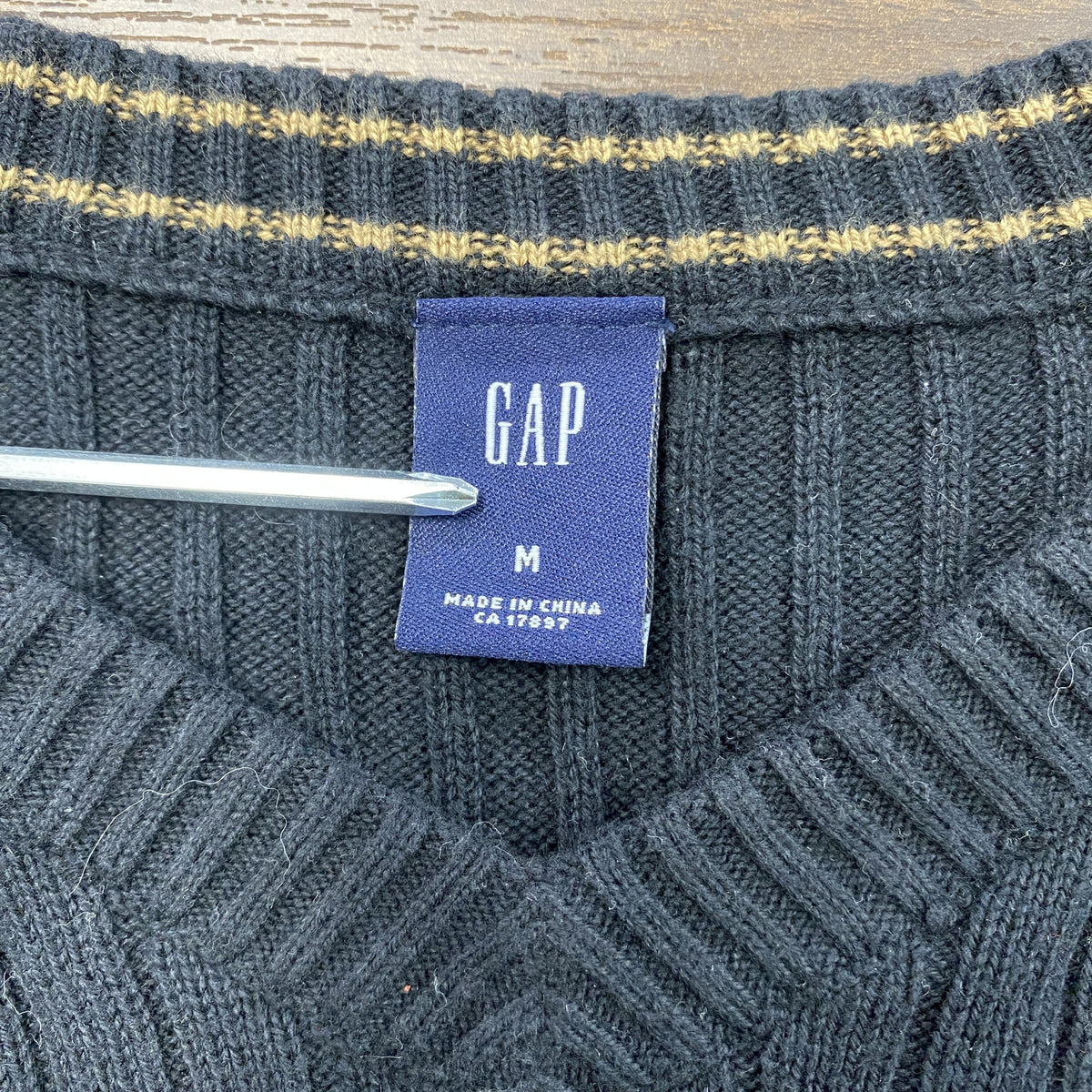 GAP　ギャップ　長袖無地ニット/セーター　黒　ブラック　Mサイズ　古着