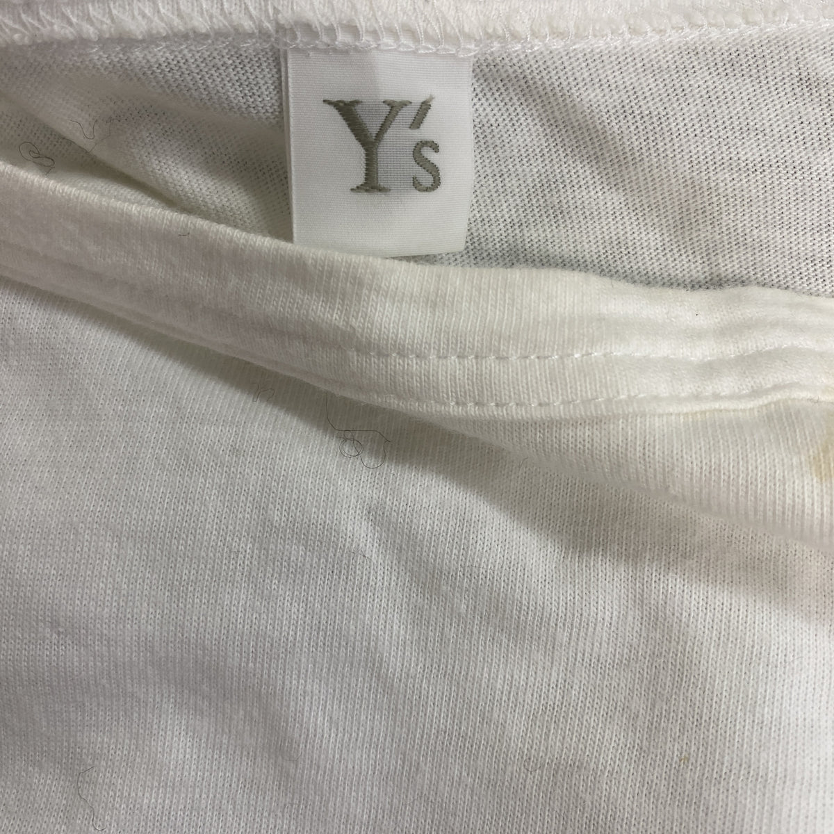 Y's　ワイズ　長袖Tシャツ/ロンT　パッチワーク　白　ホワイト　2サイズ　古着