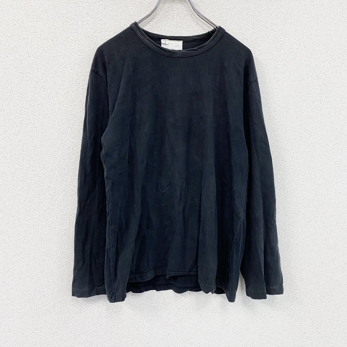 agnes b.　アニエスベー　長袖Tシャツ/ロンT　無地　黒　ブラック　2サイズ　古着