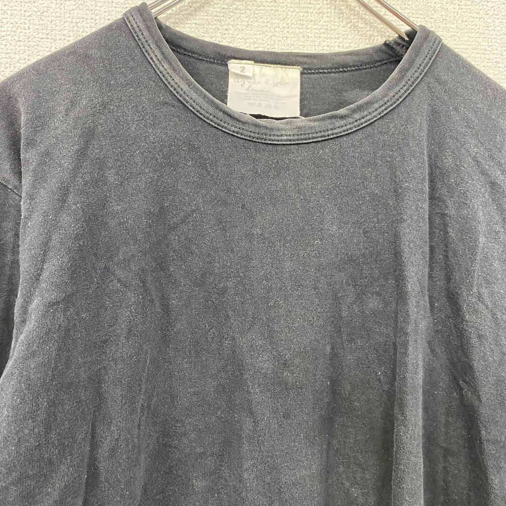 agnes b.　アニエスベー　長袖Tシャツ/ロンT　無地　黒　ブラック　2サイズ　古着