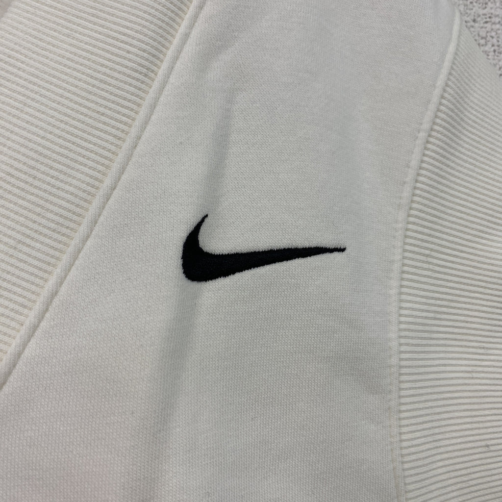 NIKE　ナイキ　コットンニットベスト　刺ロゴ　白　ホワイト　Sサイズ　古着