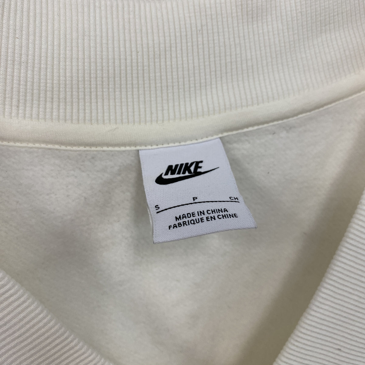 NIKE　ナイキ　コットンニットベスト　刺ロゴ　白　ホワイト　Sサイズ　古着