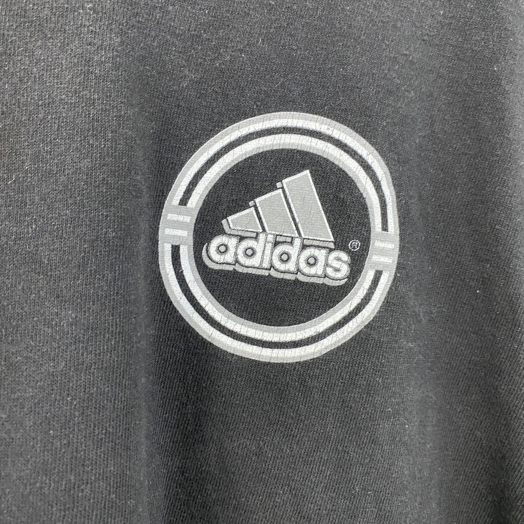adidas　アディダス　半袖プリントTシャツ　黒　ブラック　XLサイズ　古着