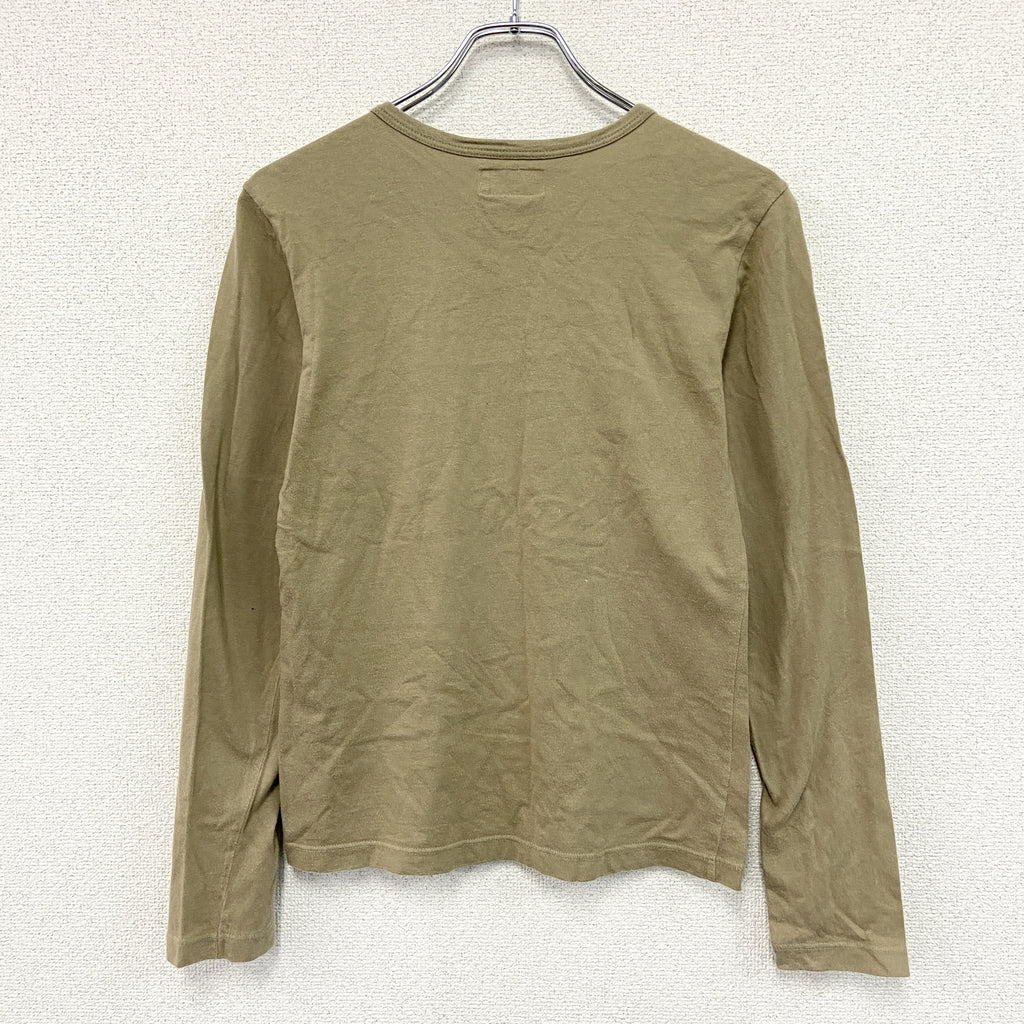 agnes b.　アニエスベー　レザール　長袖プリントTシャツ/ロンT　ライトブラウン　2サイズ　古着