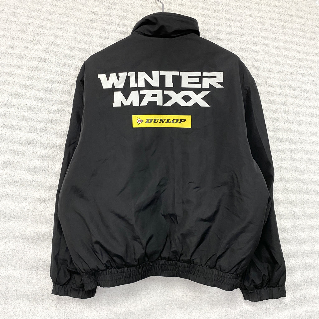 DUNLOP　ダンロップ　フルジップ中綿ジャケット　ブルゾン　黒　ブラック　Fサイズ　古着