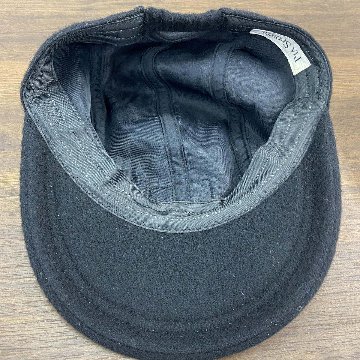 PIA SPORTS　フリースキャップ　黒　ブラック　古着