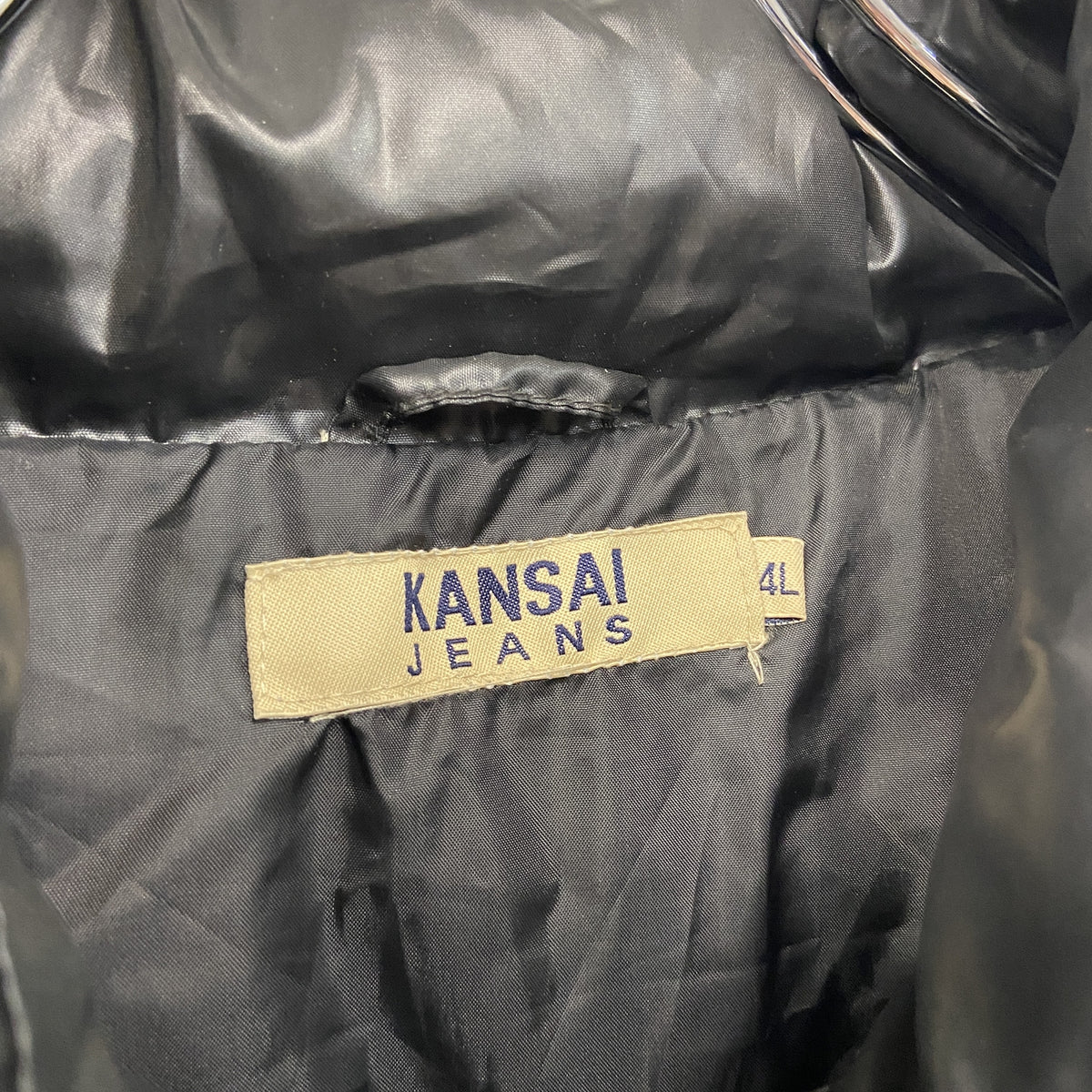 KANSAI JEANS　中綿ベスト　黒　ブラック　4Lサイズ　古着
