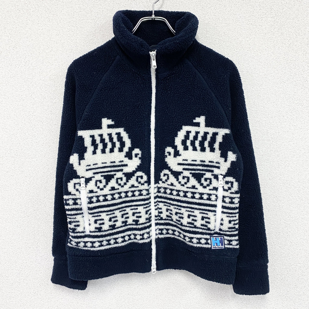 HELLY HANSEN　ヘリーハンセン　フルジップフリースジャケット/ボアジャケット　紺　ネイビー　Mサイズ　古着
