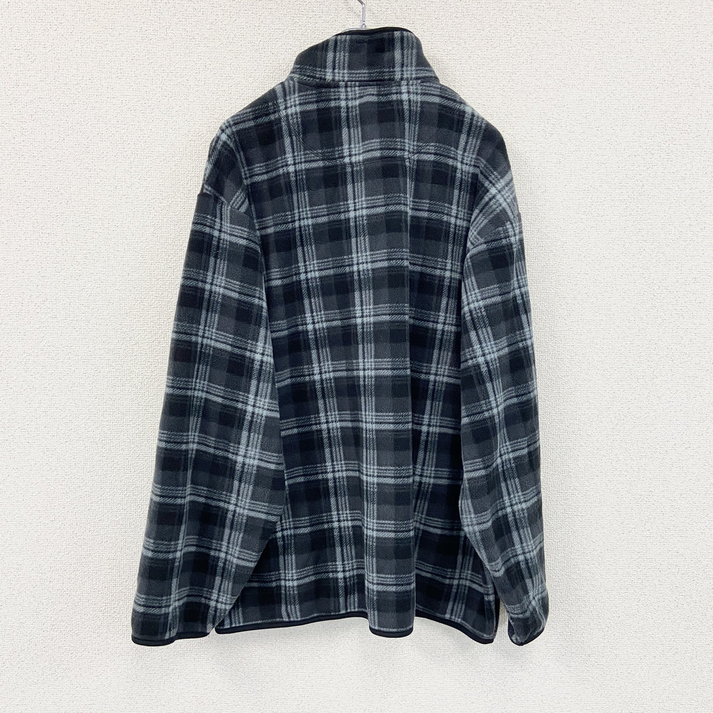 CONVERSE　コンバース　フリースジャケット　チェック柄　グレー　3Lサイズ　古着