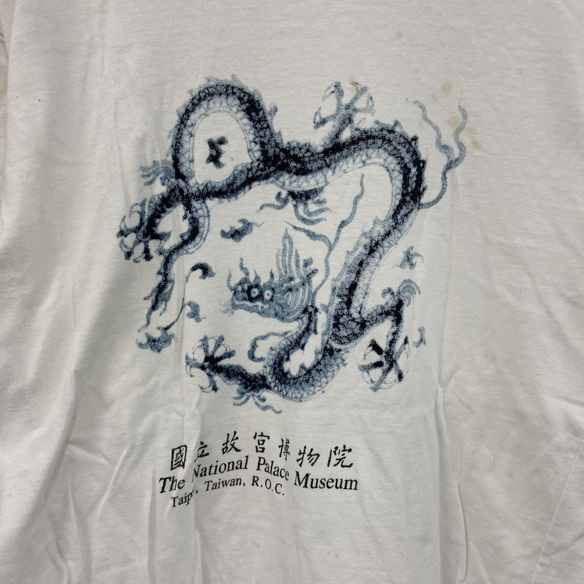 NATIONAL PALACE MUSEUM　半袖プリントTシャツ　白　ホワイト　Lサイズ　古着