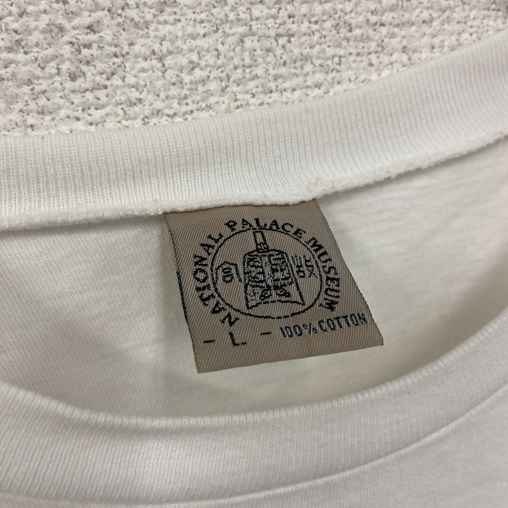 NATIONAL PALACE MUSEUM　半袖プリントTシャツ　白　ホワイト　Lサイズ　古着