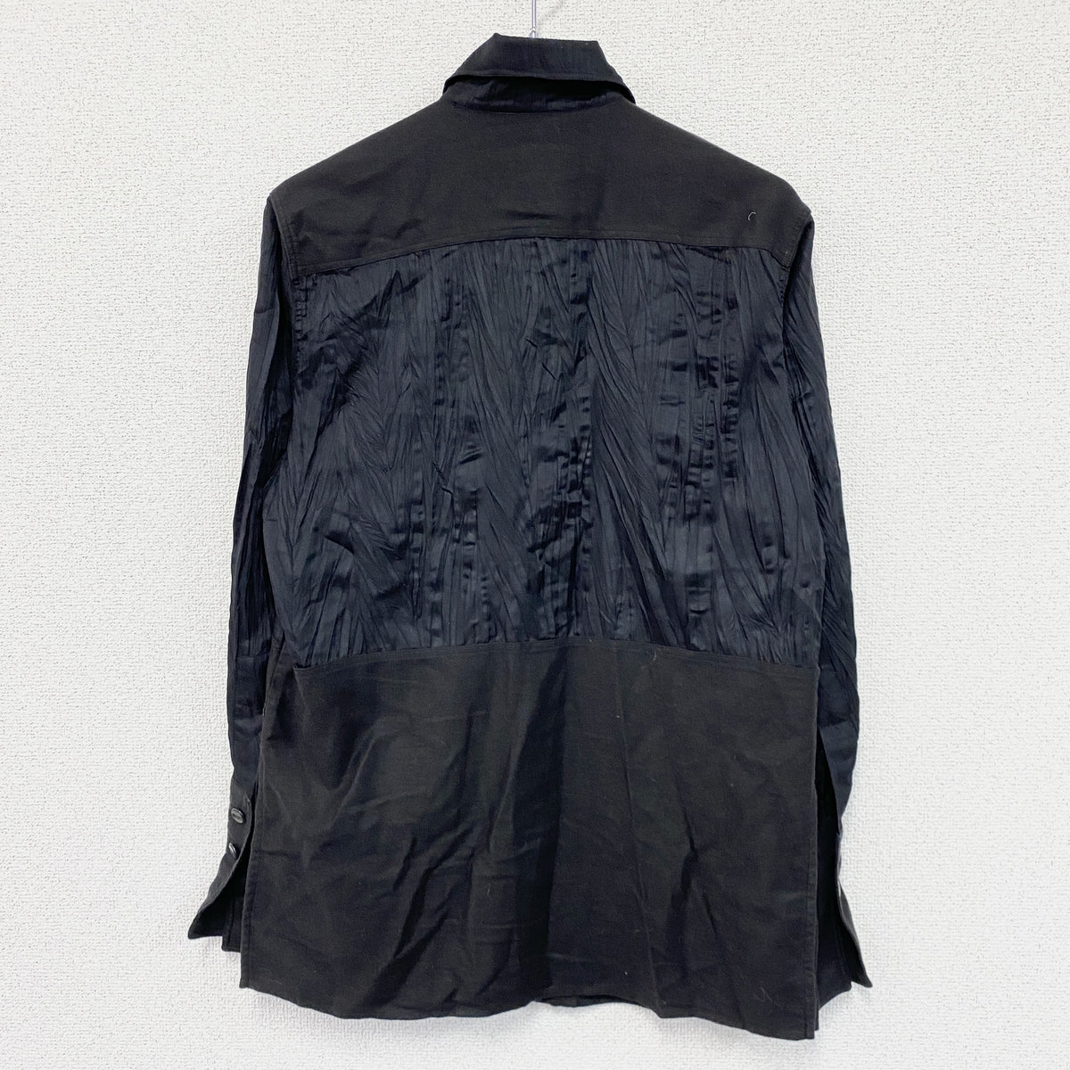 Gianfranco Ferre　ジャンフランコフェレ　長袖シャツ　切替　黒　ブラック　XSサイズ　古着