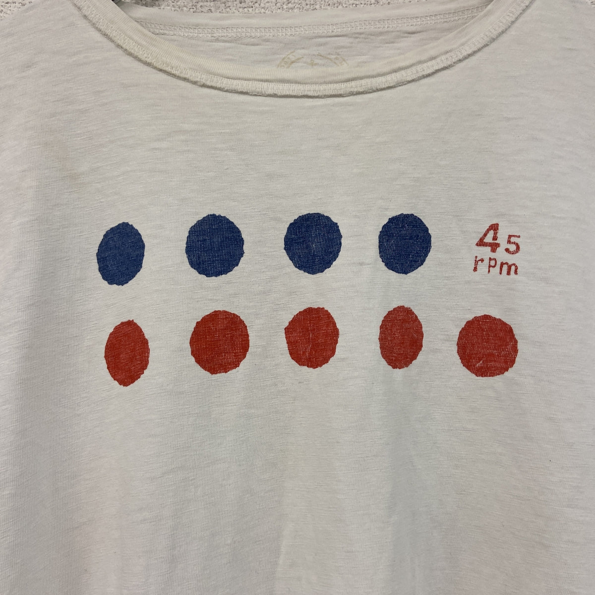 45rpm　半袖プリントTシャツ　シングルステッチ　ヴィンテージ　白　ホワイト　古着